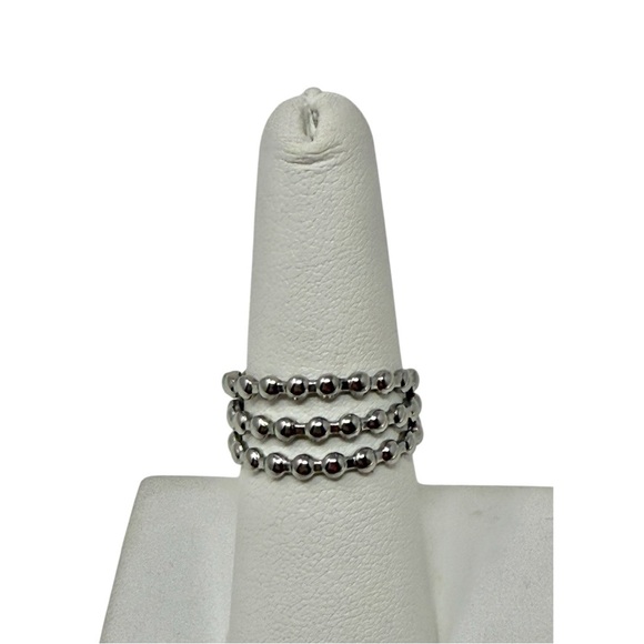 Stainless Steel Adjustable Beaded Ring - Picture 5 of 9